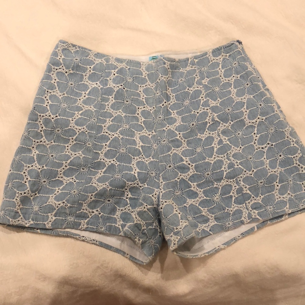 Light blue and white shorts